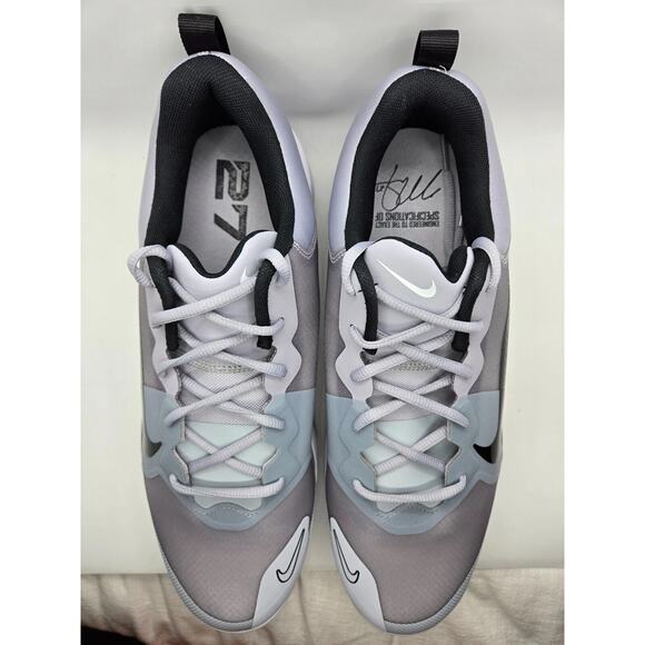 Nike Force Zoom Trout 9 Metal Baseball Cleats Mens 13 Gray White Shoe FB2907-002 - Picture 5 of 10